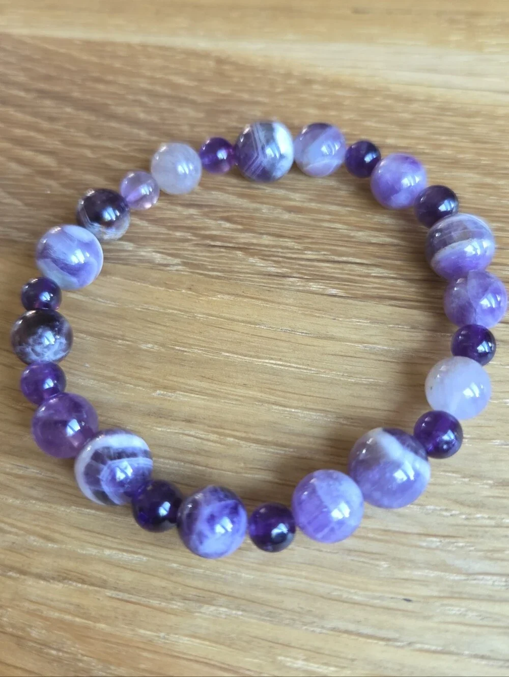 Amethyst Beaded Stretch Bracelet | Handmade